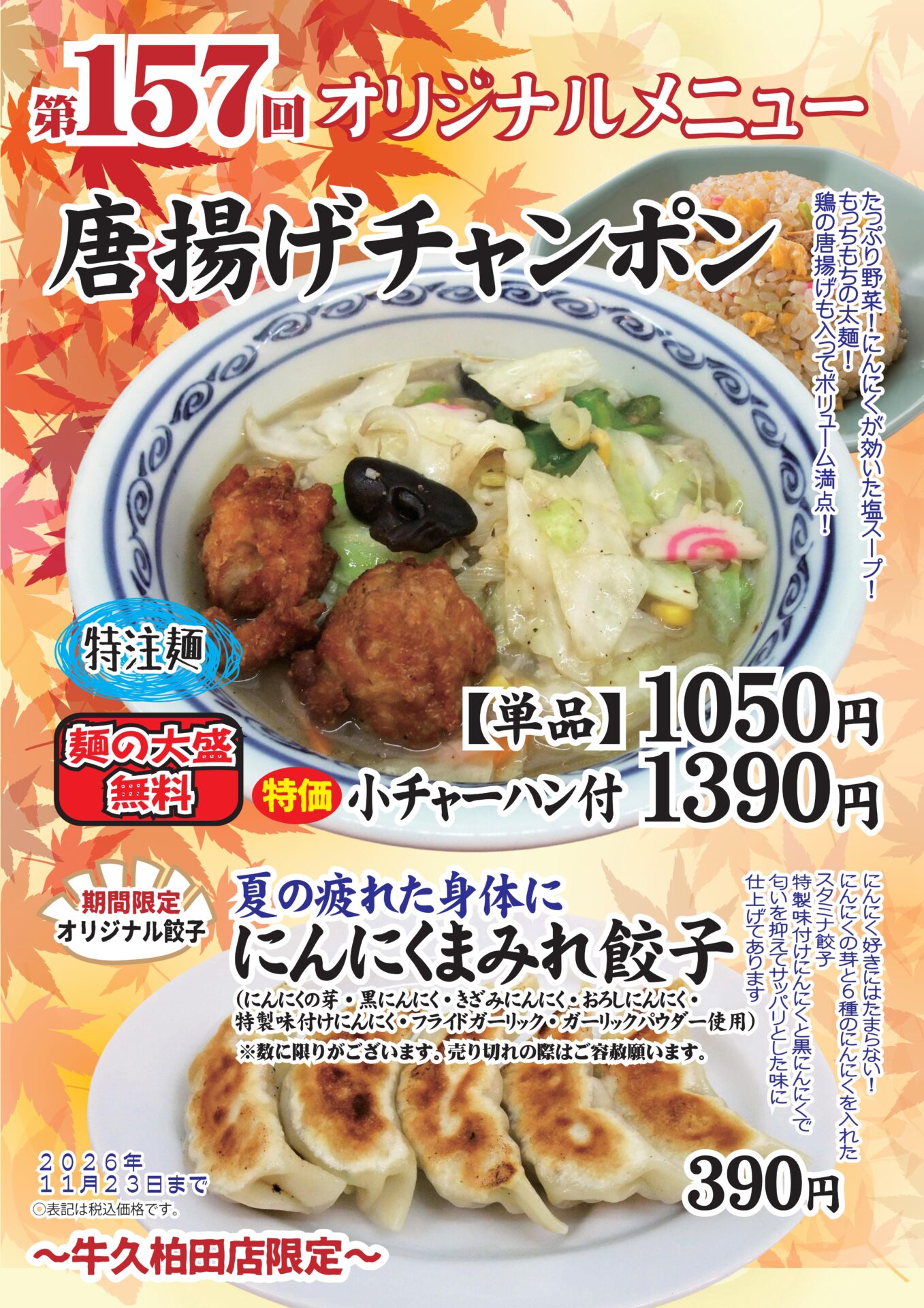 唐揚げチャンポン～牛久柏田店限定～